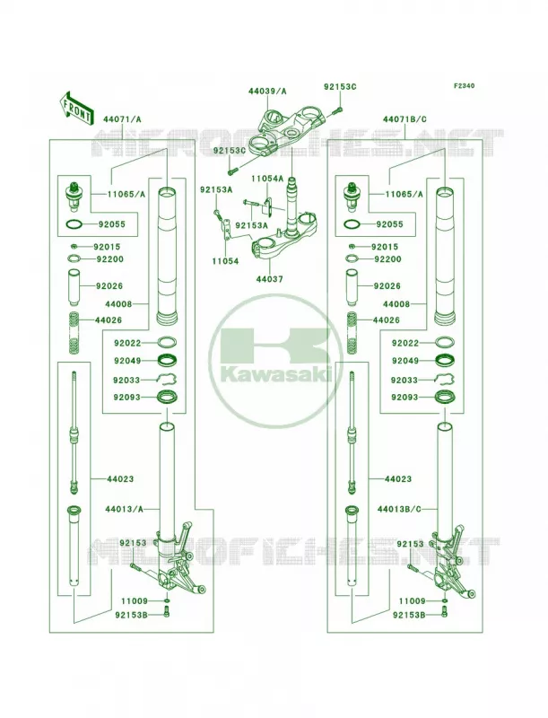 Front Fork Kawasaki MOTOS 1400 2014 Ninja ZX-14R ABS  ZX1400FEFA