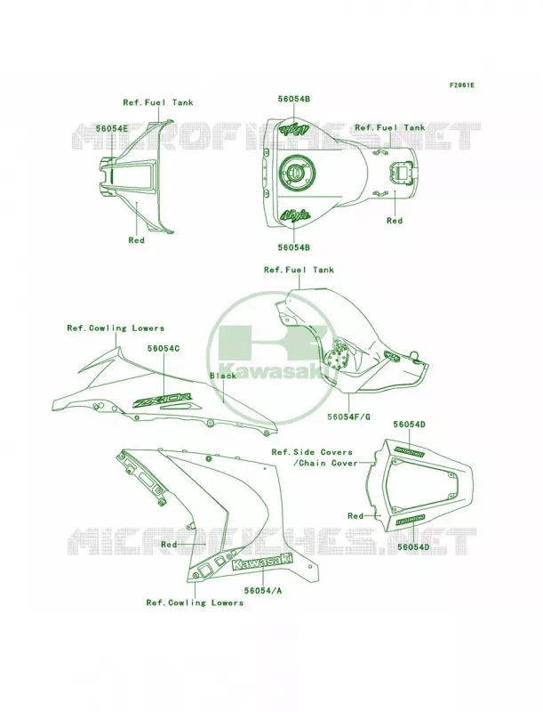 DecalsRedJCF Kawasaki MOTOS 1000 2014 Ninja ZX-10R  ZX1000JEF
