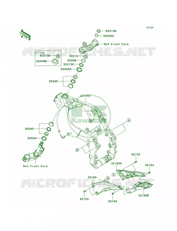 Frame Kawasaki MOTOS 1000 2014 Ninja ZX-10R ABS  ZX1000KEF