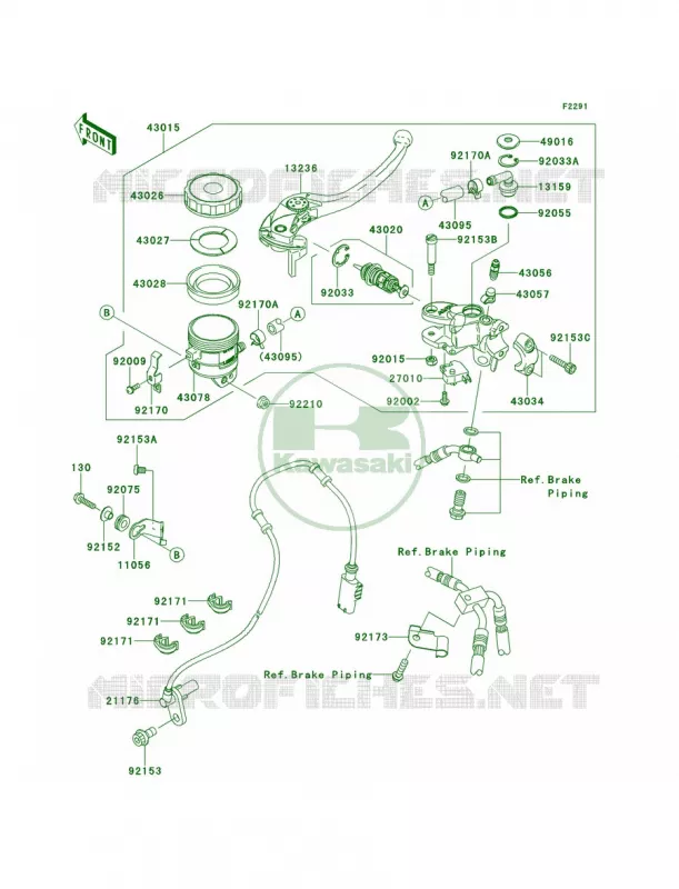 Front Master Cylinder Kawasaki MOTOS 1000 2014 Ninja ZX-10R ABS  ZX1000KEF