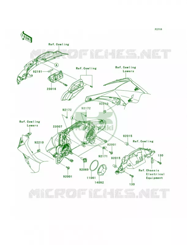 Headlights Kawasaki MOTOS 1000 2014 Ninja ZX-10R ABS  ZX1000KEF