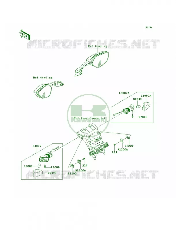 Turn Signals Kawasaki MOTOS 1000 2014 Ninja ZX-10R ABS  ZX1000KEF