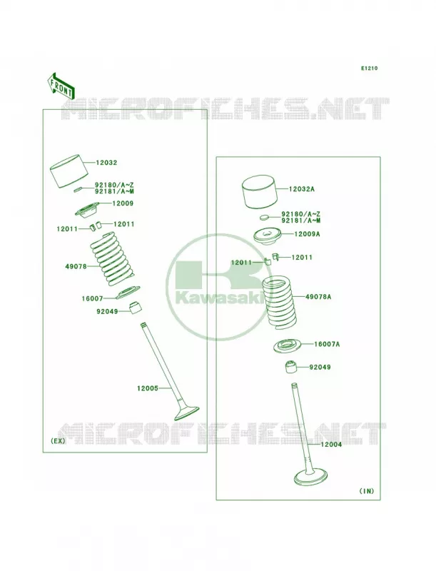 Valves Kawasaki MOTOS 1000 2014 Ninja ZX-10R ABS  ZX1000KEF
