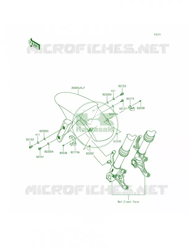 Front Fenders Kawasaki MOTOS 636 2014 Ninja ZX-6R  ZX636EEF
