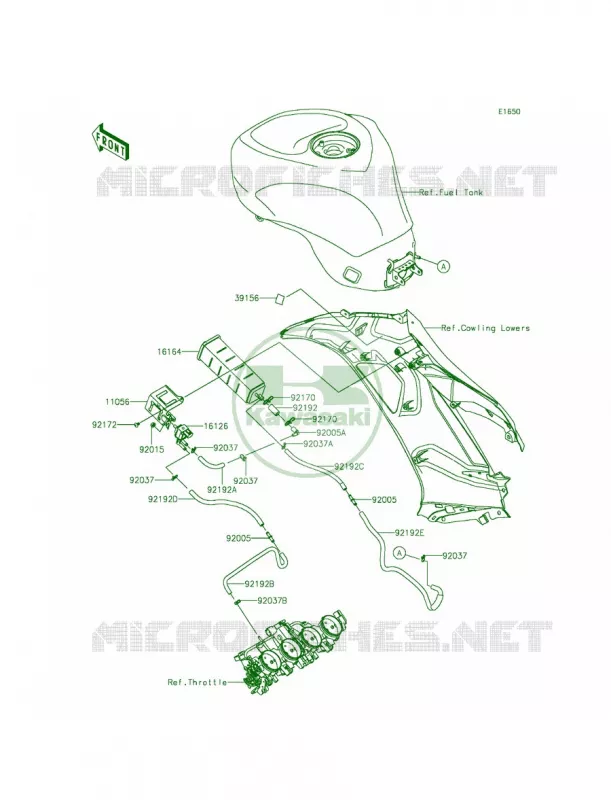 Fuel Evaporative SystemCA Kawasaki MOTOS 636 2014 Ninja ZX-6R  ZX636EEF