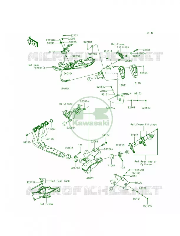 Mufflers Kawasaki MOTOS 636 2014 Ninja ZX-6R  ZX636EEF