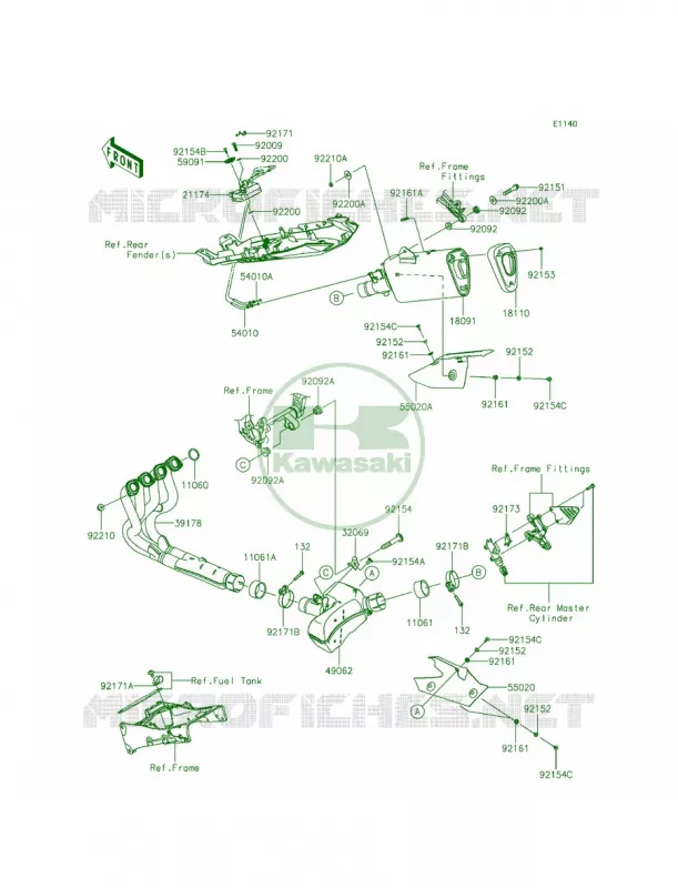 Mufflers Kawasaki MOTOS 636 2014 Ninja ZX-6R  ZX636EEF