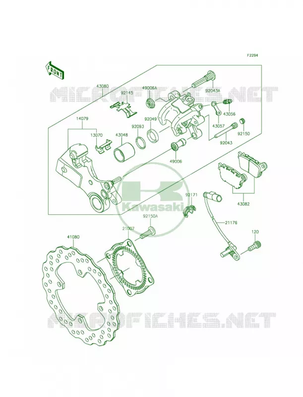 Rear Brake Kawasaki MOTOS 636 2014 Ninja ZX-6R  ZX636EEF