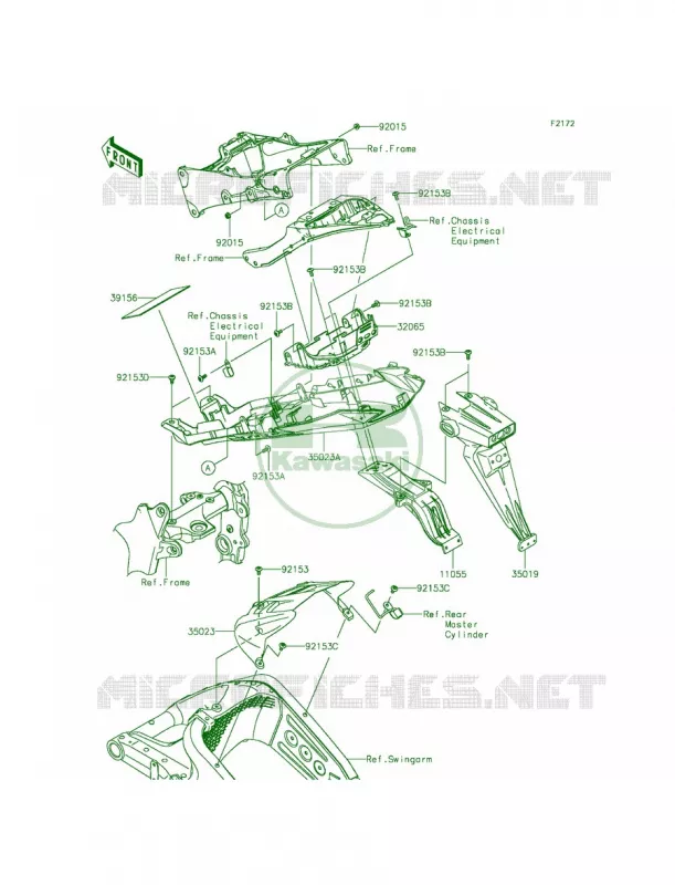 Rear Fenders Kawasaki MOTOS 636 2014 Ninja ZX-6R  ZX636EEF