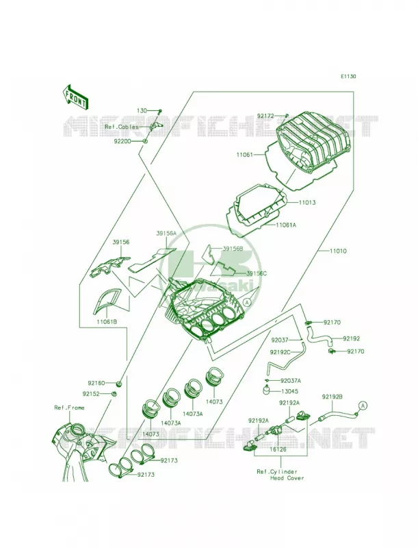 Air Cleaner Kawasaki MOTOS 636 2014 Ninja ZX-6R ABS  ZX636FEF