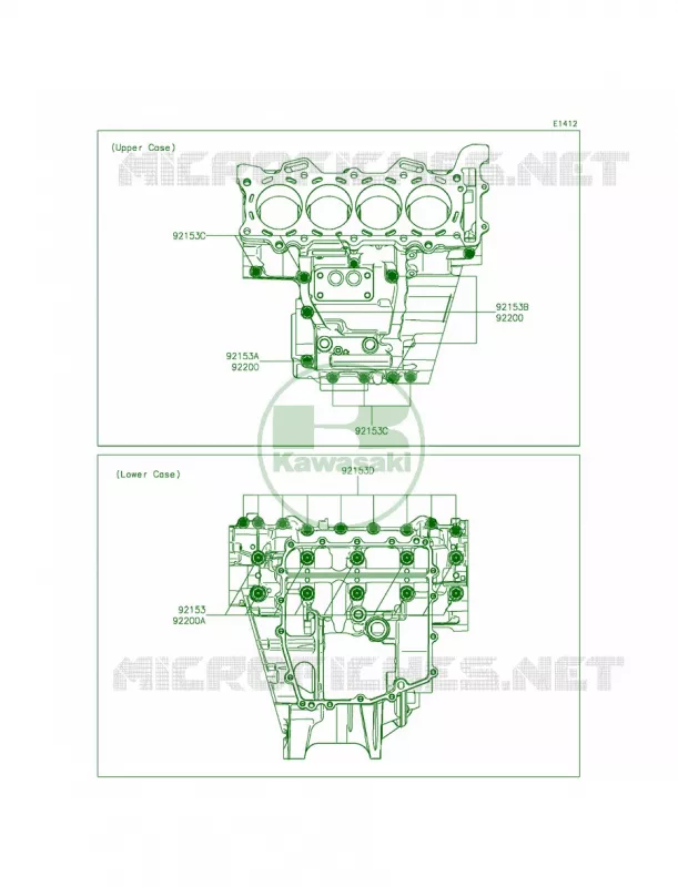 Crankcase Bolt Pattern Kawasaki MOTOS 636 2014 Ninja ZX-6R ABS  ZX636FEF