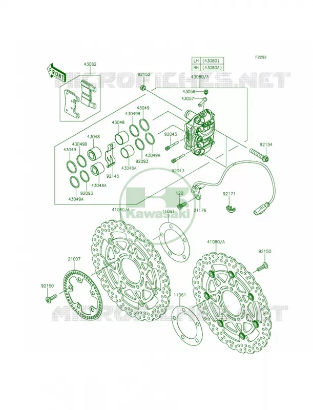 Front Brake Kawasaki MOTOS 636 2014 Ninja ZX-6R ABS  ZX636FEF