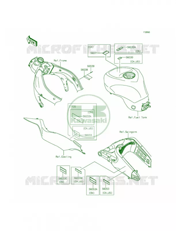 Labels Kawasaki MOTOS 636 2014 Ninja ZX-6R ABS  ZX636FEF