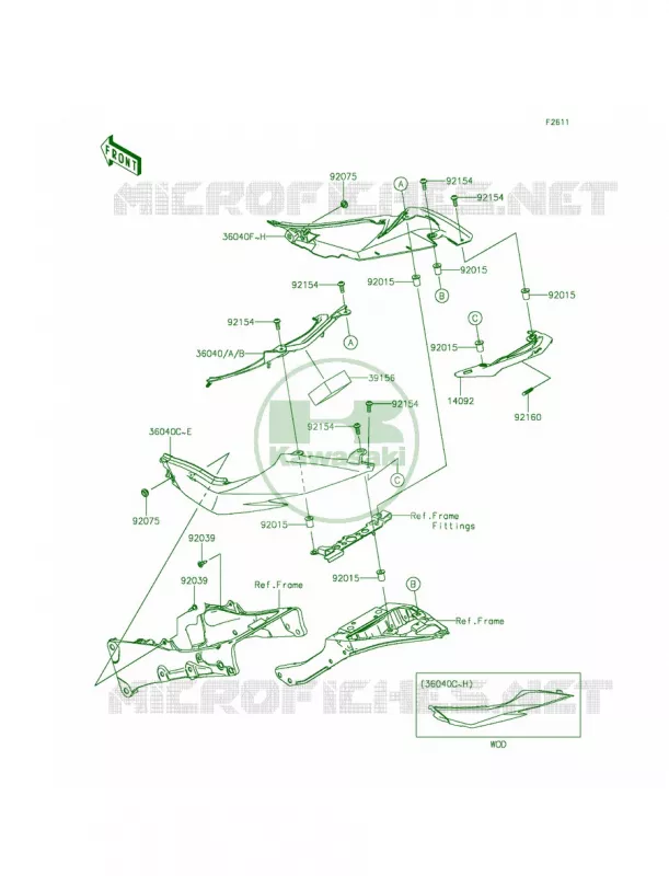 Side Covers Kawasaki MOTOS 636 2014 Ninja ZX-6R ABS  ZX636FEF