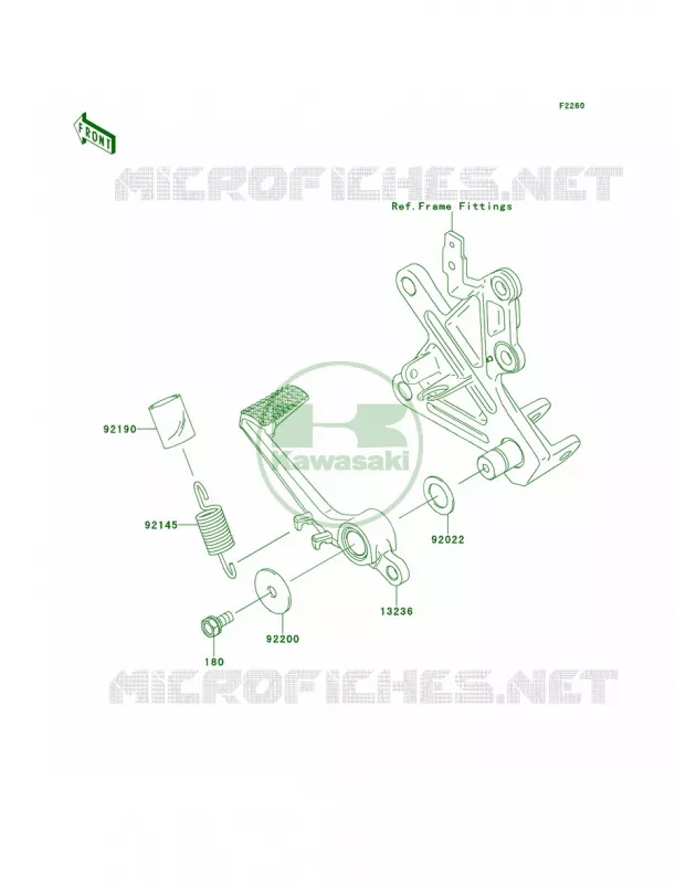 Brake PedalTorque Link Kawasaki MOTOS 1000 2013 Ninja ZX-10R  ZX1000JDF