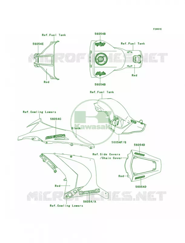 DecalsRedJCF Kawasaki MOTOS 1000 2013 Ninja ZX-10R  ZX1000JDF