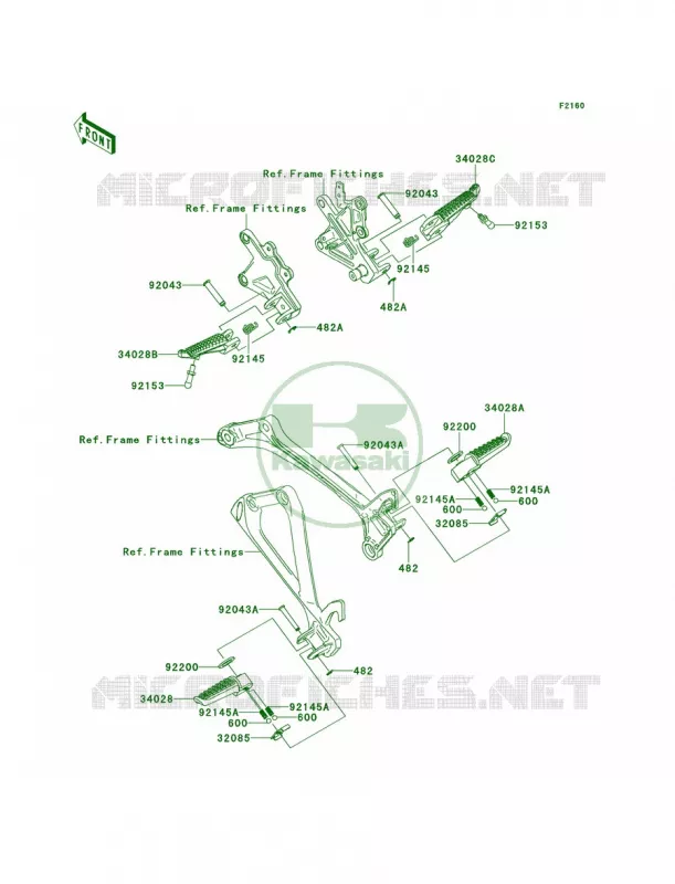 Footrests Kawasaki MOTOS 1000 2013 Ninja ZX-10R  ZX1000JDF