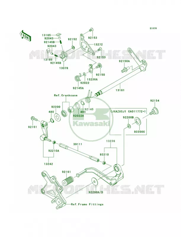 Gear Change Mechanism Kawasaki MOTOS 1000 2013 Ninja ZX-10R  ZX1000JDF