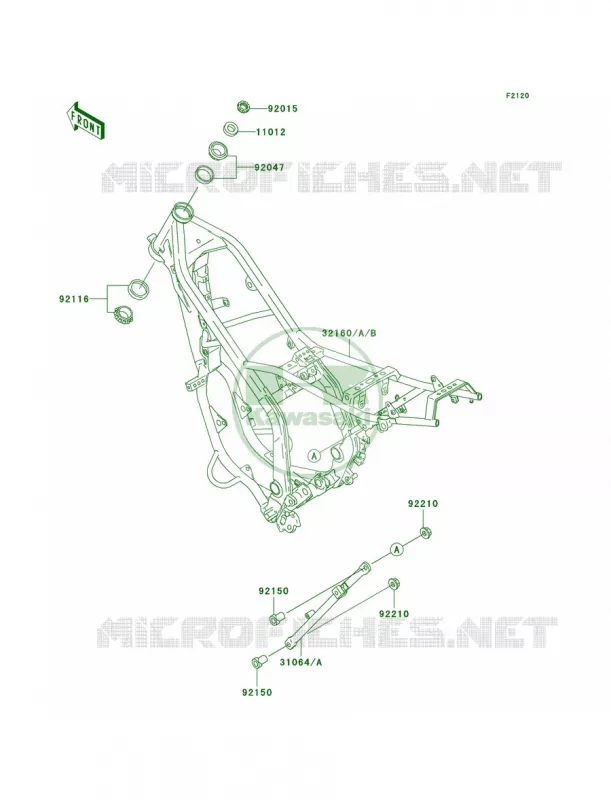 Frame Kawasaki MOTOS 200 2003 KDX200  KDX200-H9