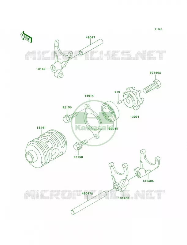 Gear Change DrumShift Forks Kawasaki MOTOS 200 2003 KDX200  KDX200-H9