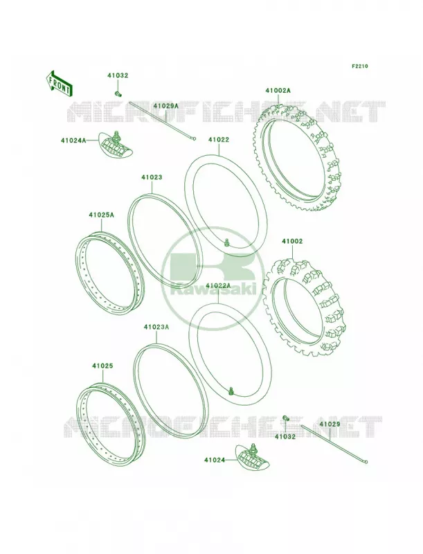 WheelsTires Kawasaki MOTOS 200 2003 KDX200  KDX200-H9