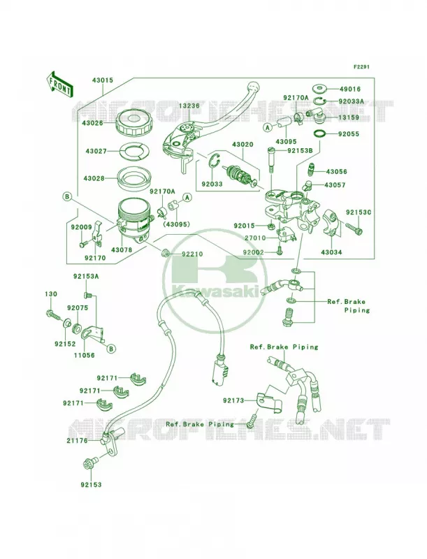 Front Master Cylinder Kawasaki MOTOS 1000 2013 Ninja ZX-10R ABS  ZX1000KDF