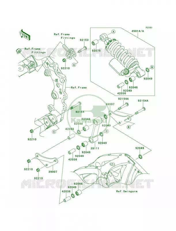 SuspensionShock Absorber Kawasaki MOTOS 1000 2013 Ninja ZX-10R ABS  ZX1000KDF