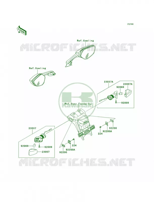 Turn Signals Kawasaki MOTOS 1000 2013 Ninja ZX-10R ABS  ZX1000KDF