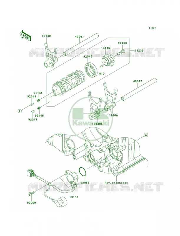 Gear Change DrumShift Forks Kawasaki MOTOS 1400 2013 Ninja ZX-14R  ZX1400EDF