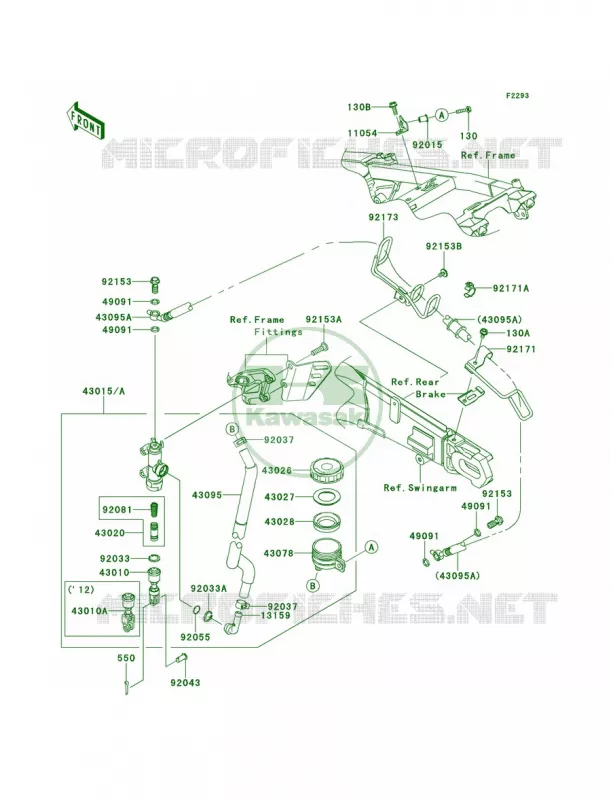 Rear Master Cylinder Kawasaki MOTOS 1400 2013 Ninja ZX-14R  ZX1400EDF