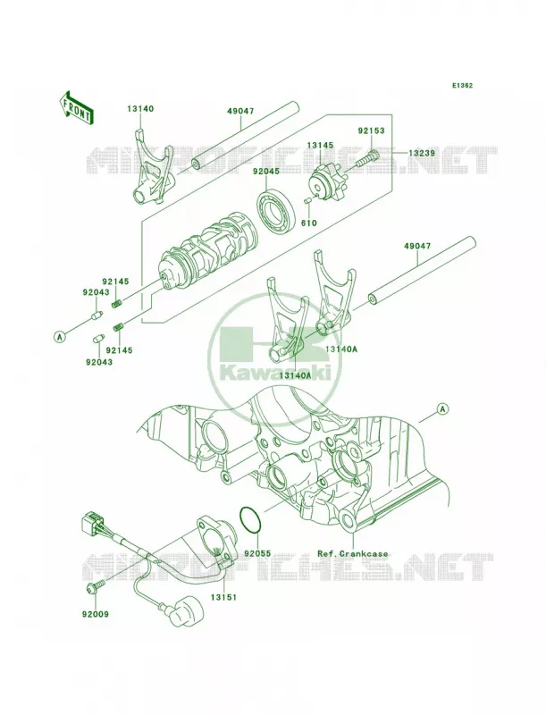 Gear Change DrumShift Forks Kawasaki MOTOS 1400 2013 Ninja ZX-14R ABS  ZX1400FDF