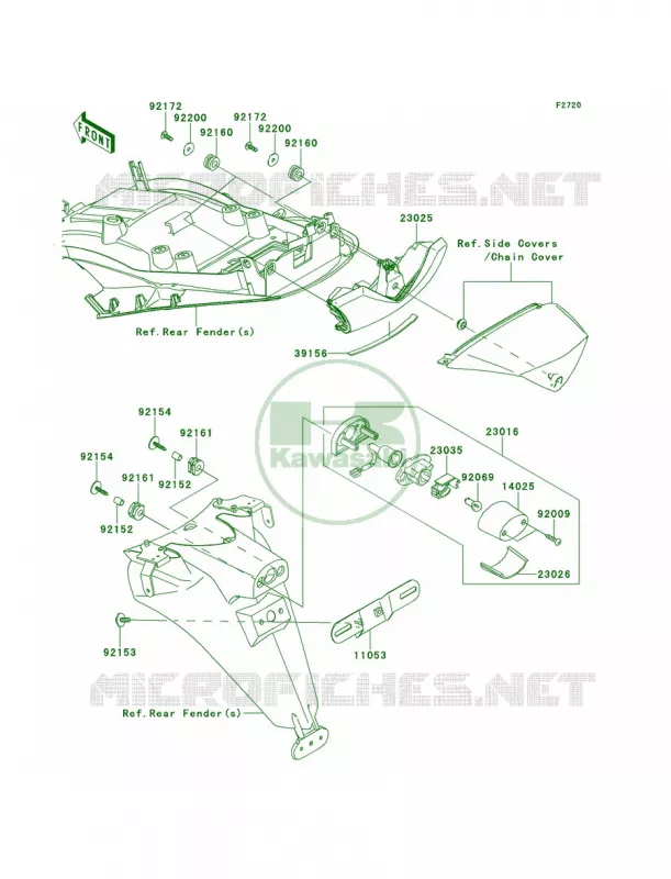 Taillights Kawasaki MOTOS 1400 2013 Ninja ZX-14R ABS  ZX1400FDF
