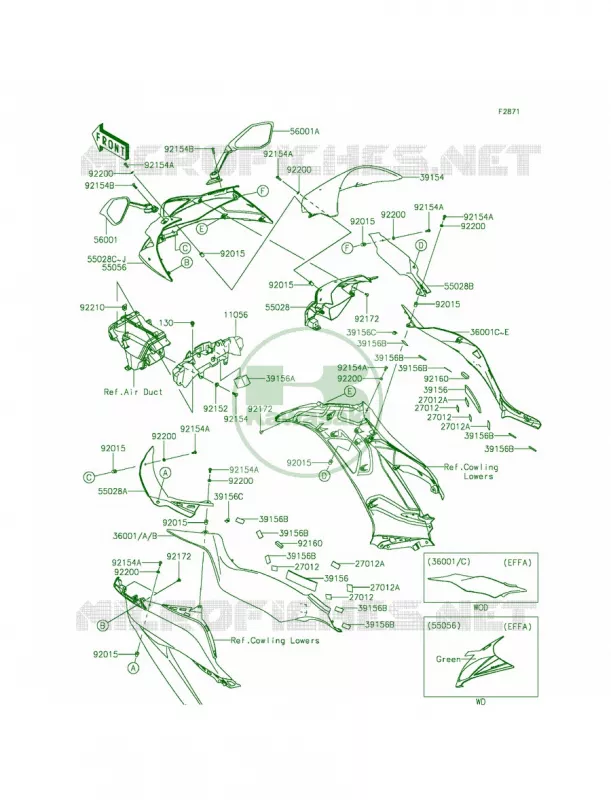 Cowling Kawasaki MOTOS 636 2013 Ninja ZX-6R   ZX636EDF