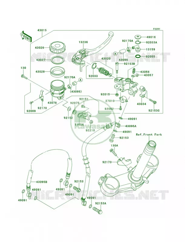 Front Master Cylinder Kawasaki MOTOS 636 2013 Ninja ZX-6R   ZX636EDF