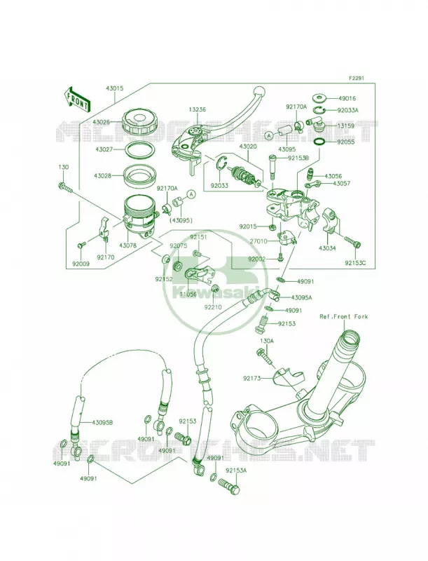 Front Master Cylinder Kawasaki MOTOS 636 2013 Ninja ZX-6R   ZX636EDF