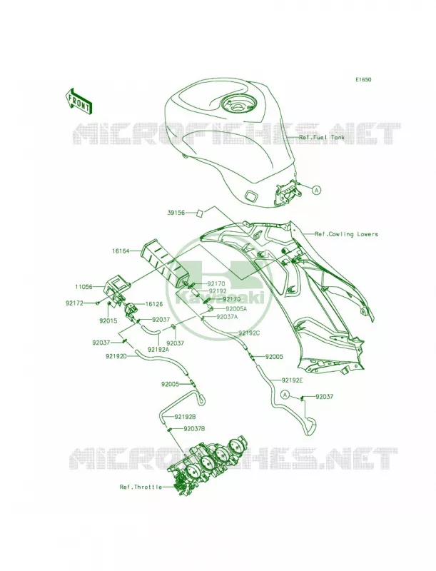 Fuel Evaporative SystemCA Kawasaki MOTOS 636 2013 Ninja ZX-6R   ZX636EDF
