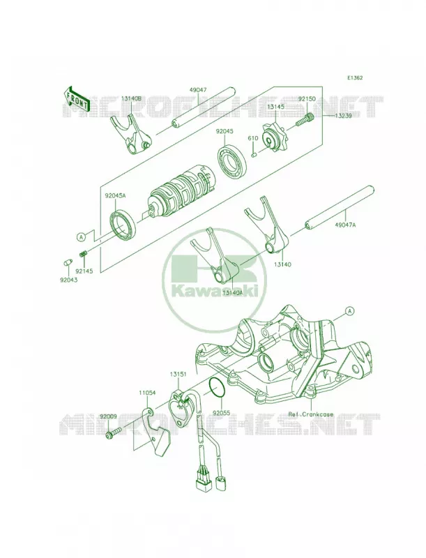 Gear Change DrumShift Forks Kawasaki MOTOS 636 2013 Ninja ZX-6R   ZX636EDF