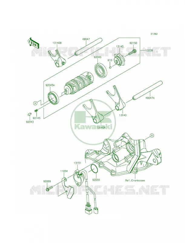 Gear Change DrumShift Forks Kawasaki MOTOS 636 2013 Ninja ZX-6R   ZX636EDF