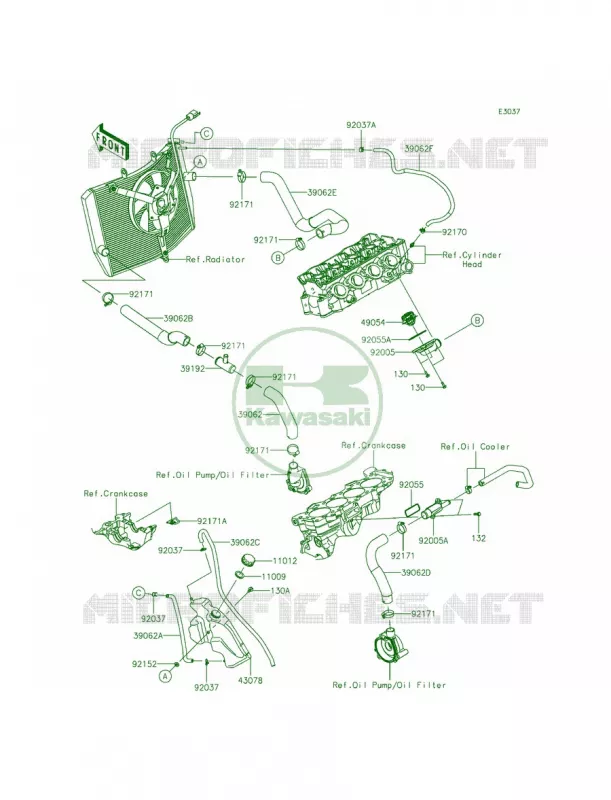 Water Pipe Kawasaki MOTOS 636 2013 Ninja ZX-6R   ZX636EDF