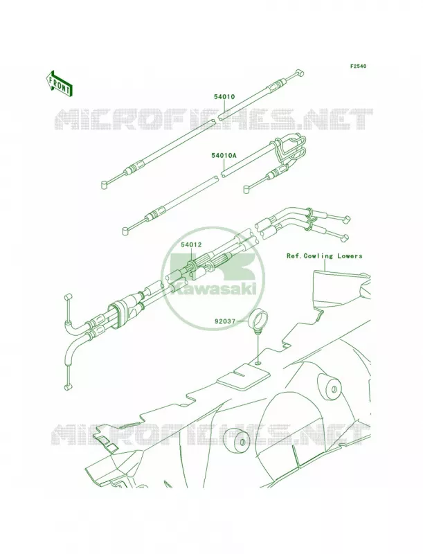 Cables Kawasaki MOTOS 1400 2012 Ninja ZX-14R  ZX1400ECF
