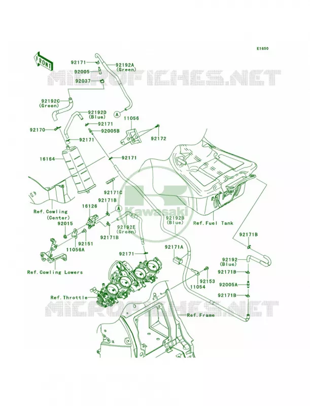Fuel Evaporative SystemCA Kawasaki MOTOS 1400 2012 Ninja ZX-14R  ZX1400ECF