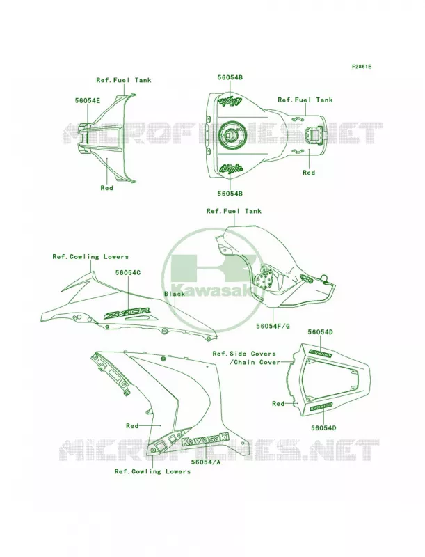 DecalsRedJCF Kawasaki MOTOS 1000 2012 Ninja ZX-10R  ZX1000JCF