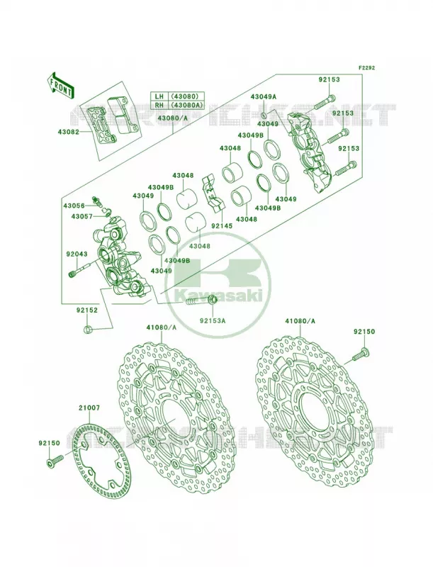 Front Brake Kawasaki MOTOS 1000 2012 Ninja ZX-10R  ZX1000JCF