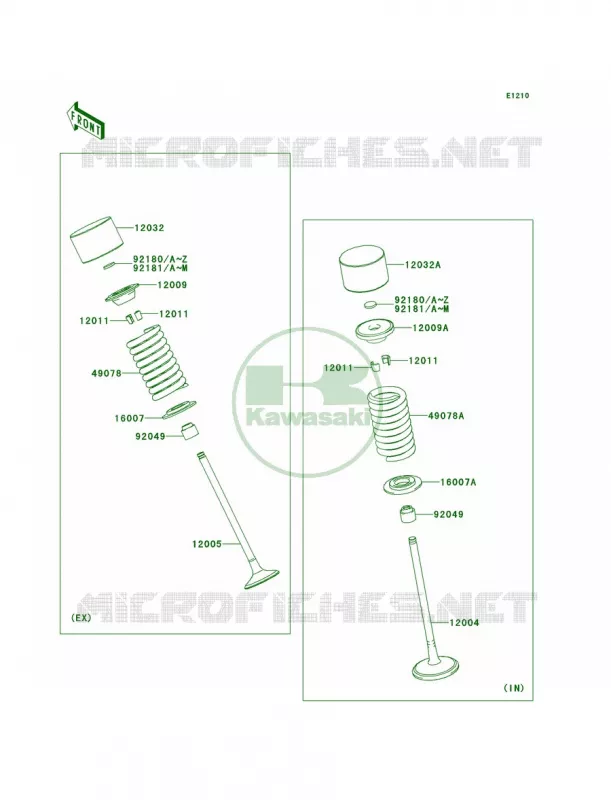 Valves Kawasaki MOTOS 1000 2012 Ninja ZX-10R  ZX1000JCF