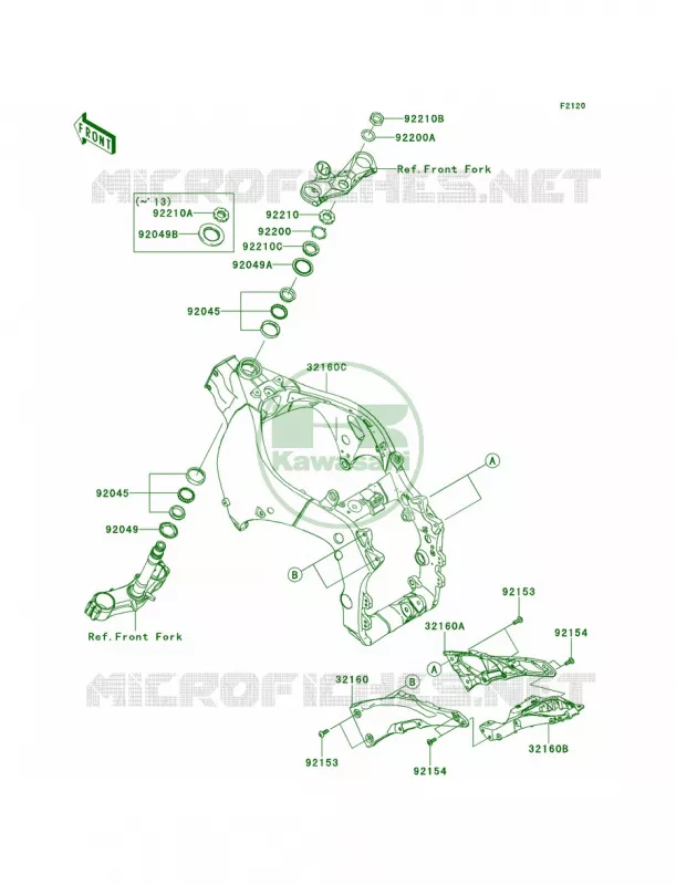 Frame Kawasaki MOTOS 1000 2012 Ninja ZX-10R ABS  ZX1000KCF