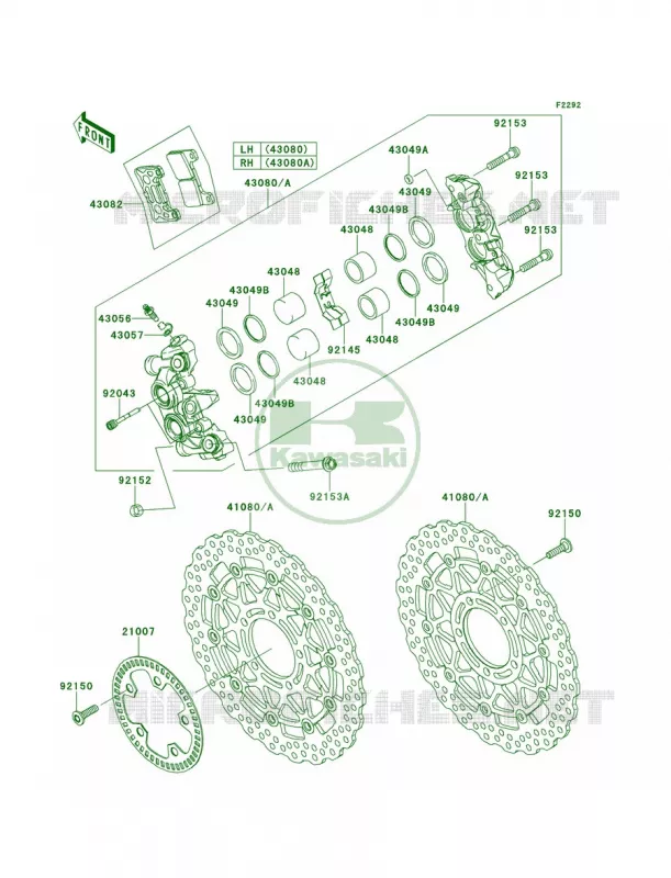 Front Brake Kawasaki MOTOS 1000 2012 Ninja ZX-10R ABS  ZX1000KCF