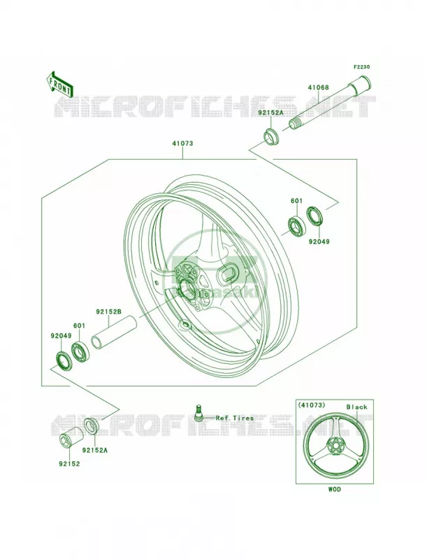 Front Wheel Kawasaki MOTOS 1000 2012 Ninja ZX-10R ABS  ZX1000KCF