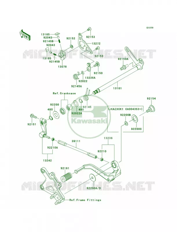 Gear Change Mechanism Kawasaki MOTOS 1000 2012 Ninja ZX-10R ABS  ZX1000KCF