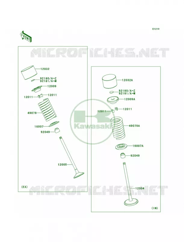 Valves Kawasaki MOTOS 1000 2012 Ninja ZX-10R ABS  ZX1000KCF