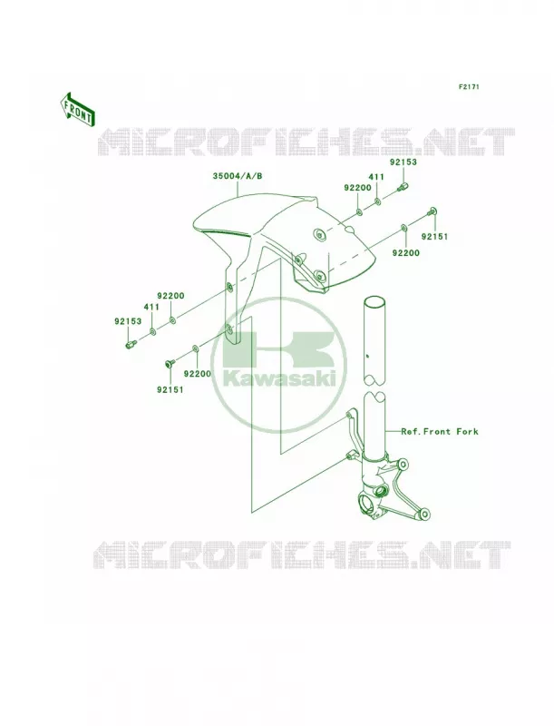 Front Fenders Kawasaki MOTOS 600 2012 Ninja ZX-6R  ZX600RCF